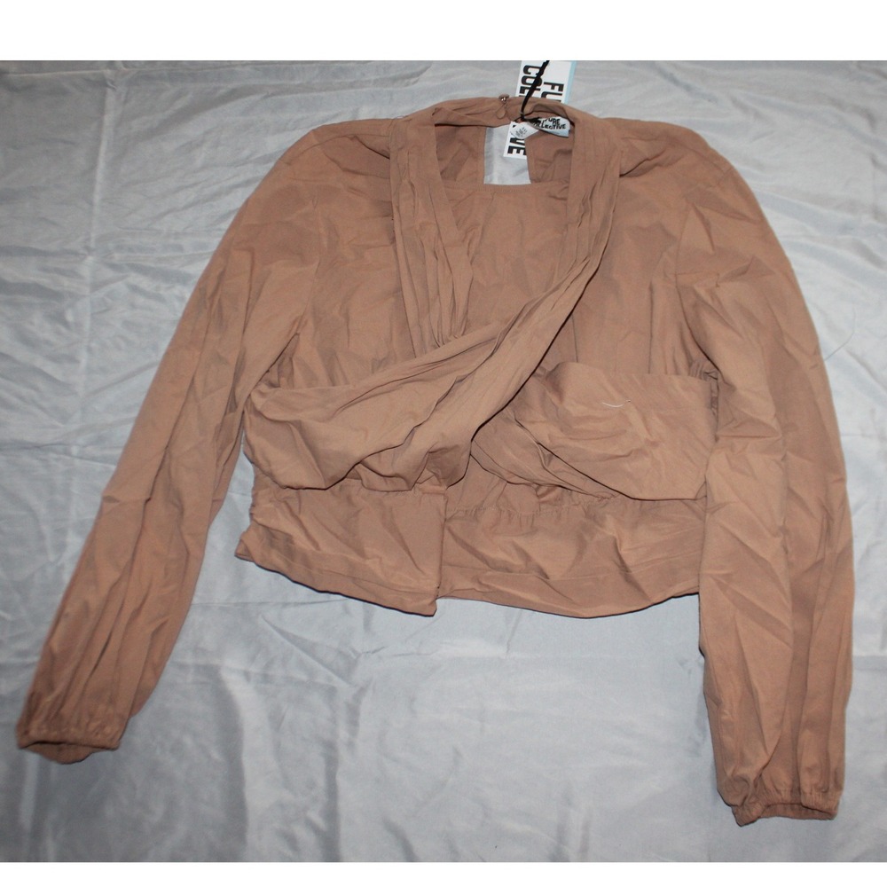 Women's Future Collective brown long sleeve top shirt size XXL
